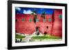 Red Walled Fort Christian, Charlotte Amalie, USVI-George Oze-Framed Photographic Print