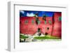 Red Walled Fort Christian, Charlotte Amalie, USVI-George Oze-Framed Photographic Print