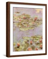 Red Water Lilies-Claude Monet-Framed Art Print