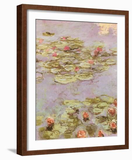 Red Water Lilies-Claude Monet-Framed Art Print