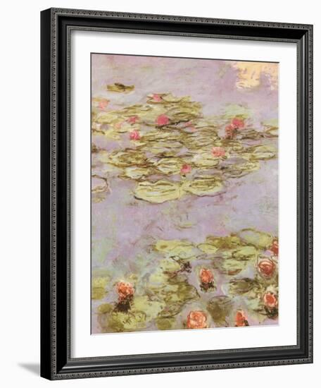 Red Water Lilies-Claude Monet-Framed Art Print