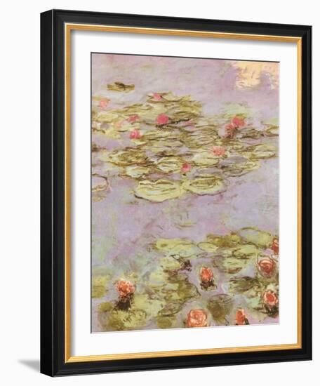 Red Water Lilies-Claude Monet-Framed Art Print