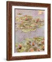 Red Water Lilies-Claude Monet-Framed Art Print