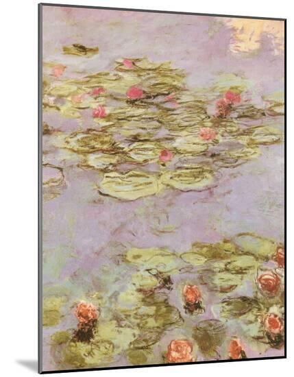 Red Water Lilies-Claude Monet-Mounted Print