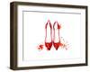 Red Watercolor Shoes-null-Framed Art Print