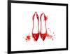 Red Watercolor Shoes-null-Framed Art Print