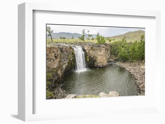 Red waterfall, Orkhon valley, South Hangay province, Mongolia, Central Asia, Asia-Francesco Vaninetti-Framed Photographic Print