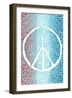 Red White and Blue Peace Sign-null-Framed Art Print