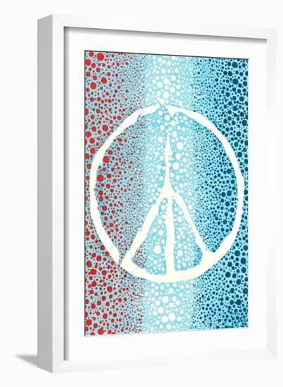 Red White and Blue Peace Sign-null-Framed Art Print