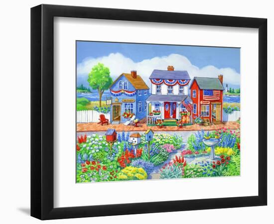 Red White and Blue Shops-Geraldine Aikman-Framed Giclee Print