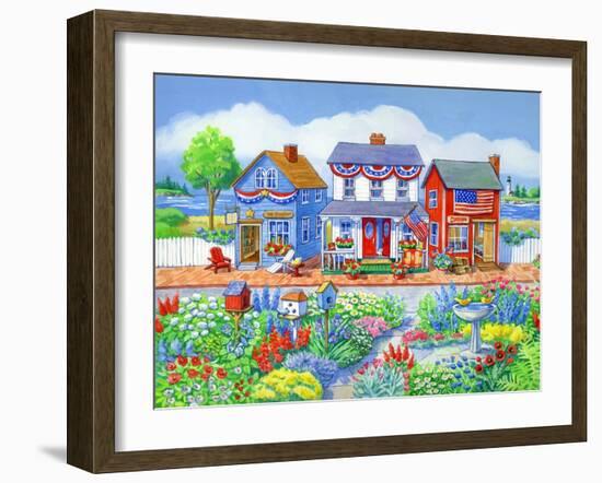 Red White and Blue Shops-Geraldine Aikman-Framed Giclee Print
