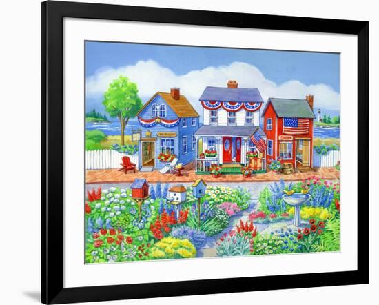 Red White and Blue Shops-Geraldine Aikman-Framed Giclee Print