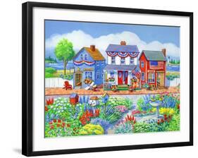 Red White and Blue Shops-Geraldine Aikman-Framed Giclee Print