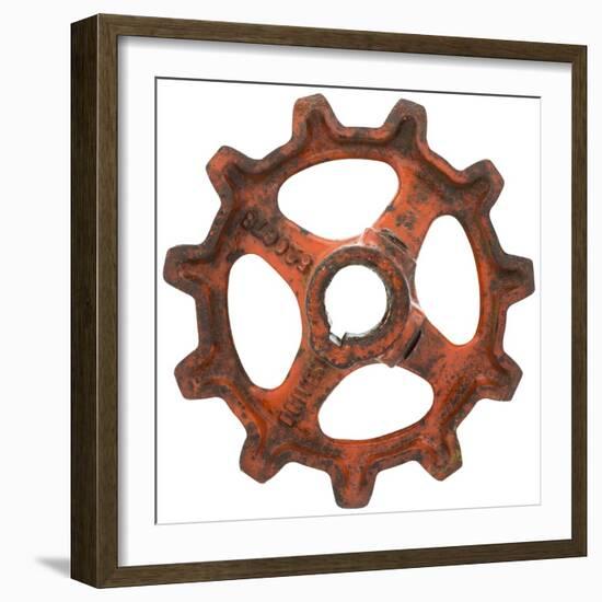 Red Wide Tooth Gear-Retroplanet-Framed Giclee Print