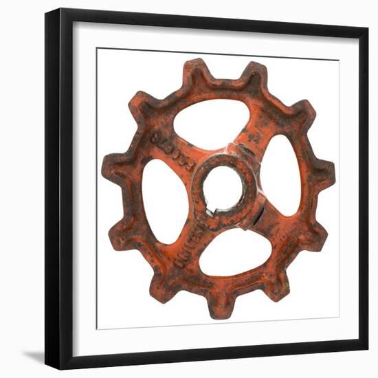 Red Wide Tooth Gear-Retroplanet-Framed Giclee Print