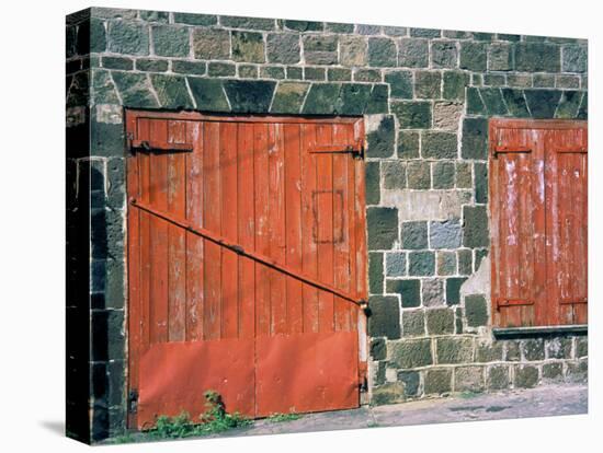 Red Window and Door, St. Kitts, Caribbean-David Herbig-Stretched Canvas