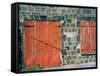 Red Window and Door, St. Kitts, Caribbean-David Herbig-Framed Stretched Canvas