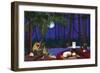 Red Wine And Cheese Under The Moonlight-Cindy Wider-Framed Giclee Print