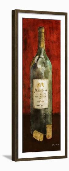 Red Wine and Cork II (Red Background)-Lanie Loreth-Framed Premium Giclee Print