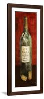 Red Wine and Cork II (Red Background)-Lanie Loreth-Framed Art Print