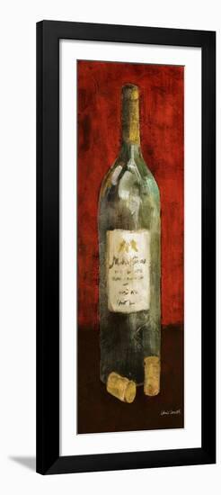 Red Wine and Cork II (Red Background)-Lanie Loreth-Framed Art Print