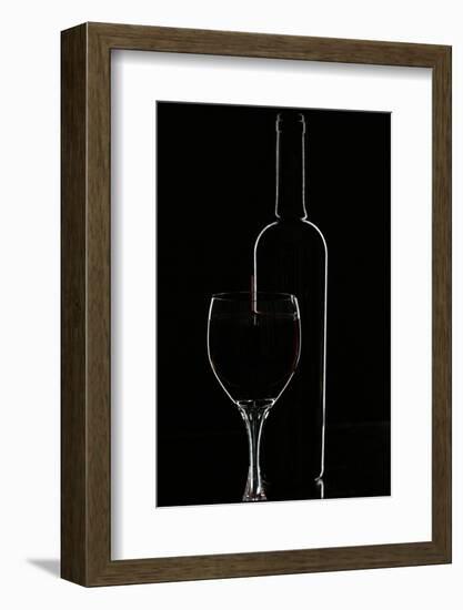 Red Wine and Glasse over Black-Darja Vorontsova-Framed Photographic Print
