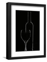 Red Wine and Glasse over Black-Darja Vorontsova-Framed Photographic Print