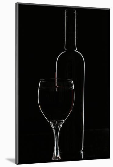 Red Wine and Glasse over Black-Darja Vorontsova-Mounted Photographic Print