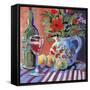 Red Wine and Table-Jane Slivka-Framed Stretched Canvas