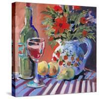 Red Wine and Table-Jane Slivka-Stretched Canvas