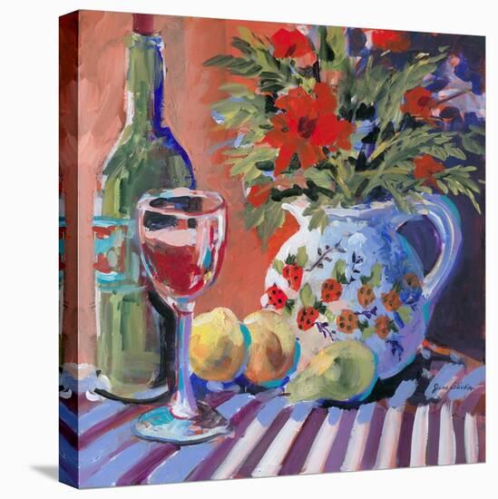 Red Wine and Table-Jane Slivka-Stretched Canvas