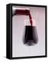 Red Wine bottle pouring into a glass-null-Framed Stretched Canvas