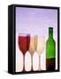 Red Wine Bottle with Three Glasses-Peter Howard Smith-Framed Stretched Canvas