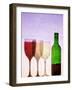 Red Wine Bottle with Three Glasses-Peter Howard Smith-Framed Photographic Print