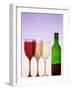 Red Wine Bottle with Three Glasses-Peter Howard Smith-Framed Photographic Print