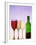 Red Wine Bottle with Three Glasses-Peter Howard Smith-Framed Photographic Print