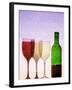 Red Wine Bottle with Three Glasses-Peter Howard Smith-Framed Photographic Print