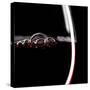 Red Wine Glass Silhouette on Black Background with Bubbles-r classen-Stretched Canvas