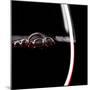 Red Wine Glass Silhouette on Black Background with Bubbles-r classen-Mounted Photographic Print