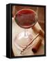 Red Wine Glass with Corkscrew and Cork-Dirk Pieters-Framed Stretched Canvas