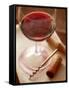 Red Wine Glass with Corkscrew and Cork-Dirk Pieters-Framed Stretched Canvas