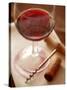 Red Wine Glass with Corkscrew and Cork-Dirk Pieters-Stretched Canvas