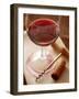 Red Wine Glass with Corkscrew and Cork-Dirk Pieters-Framed Photographic Print