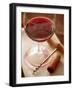 Red Wine Glass with Corkscrew and Cork-Dirk Pieters-Framed Photographic Print
