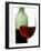 Red Wine Glass with Half-Full Wine Bottle in Background-Joerg Lehmann-Framed Photographic Print