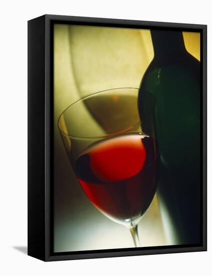 Red Wine in Bottle and Glass-Ulrike Koeb-Framed Stretched Canvas