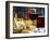 Red Wine in Glass and Carafe and a Piece of Gorgonzola-Michael Meisen-Framed Photographic Print