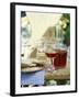 Red Wine in Glass and Carafe, Schüttelbrot Beside (S. Tyrol)-Eising Studio - Food Photo and Video-Framed Photographic Print