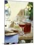 Red Wine in Glass and Carafe, Schüttelbrot Beside (S. Tyrol)-Eising Studio - Food Photo and Video-Mounted Photographic Print