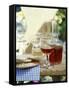 Red Wine in Glass and Carafe, Schüttelbrot Beside (S. Tyrol)-Eising Studio - Food Photo and Video-Framed Stretched Canvas